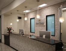 Star Clinic's office reception desk